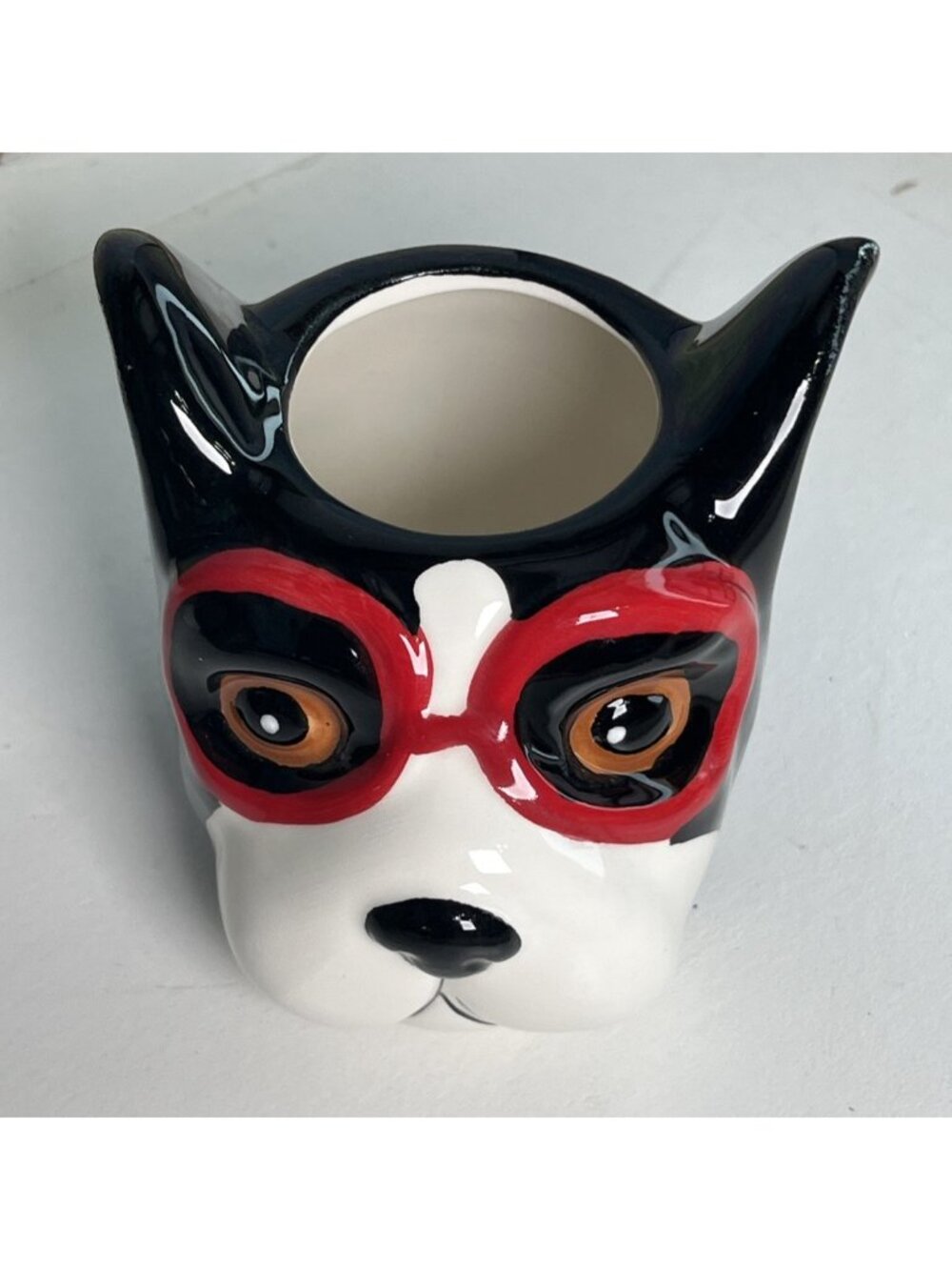 BOSTON TERRIER Succulent Planter Black/White Dog Planter Christmas Projects U52 - Picture 2 of 12